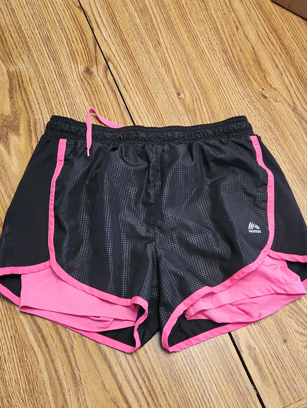 RBX Black and Pink Athletic Running Shorts